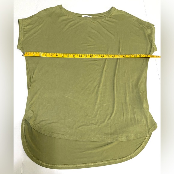 Ginger G Womens M Solid Olive Green Short Sleeve Top Comfy Classic Boho-chic - Picture 6 of 10